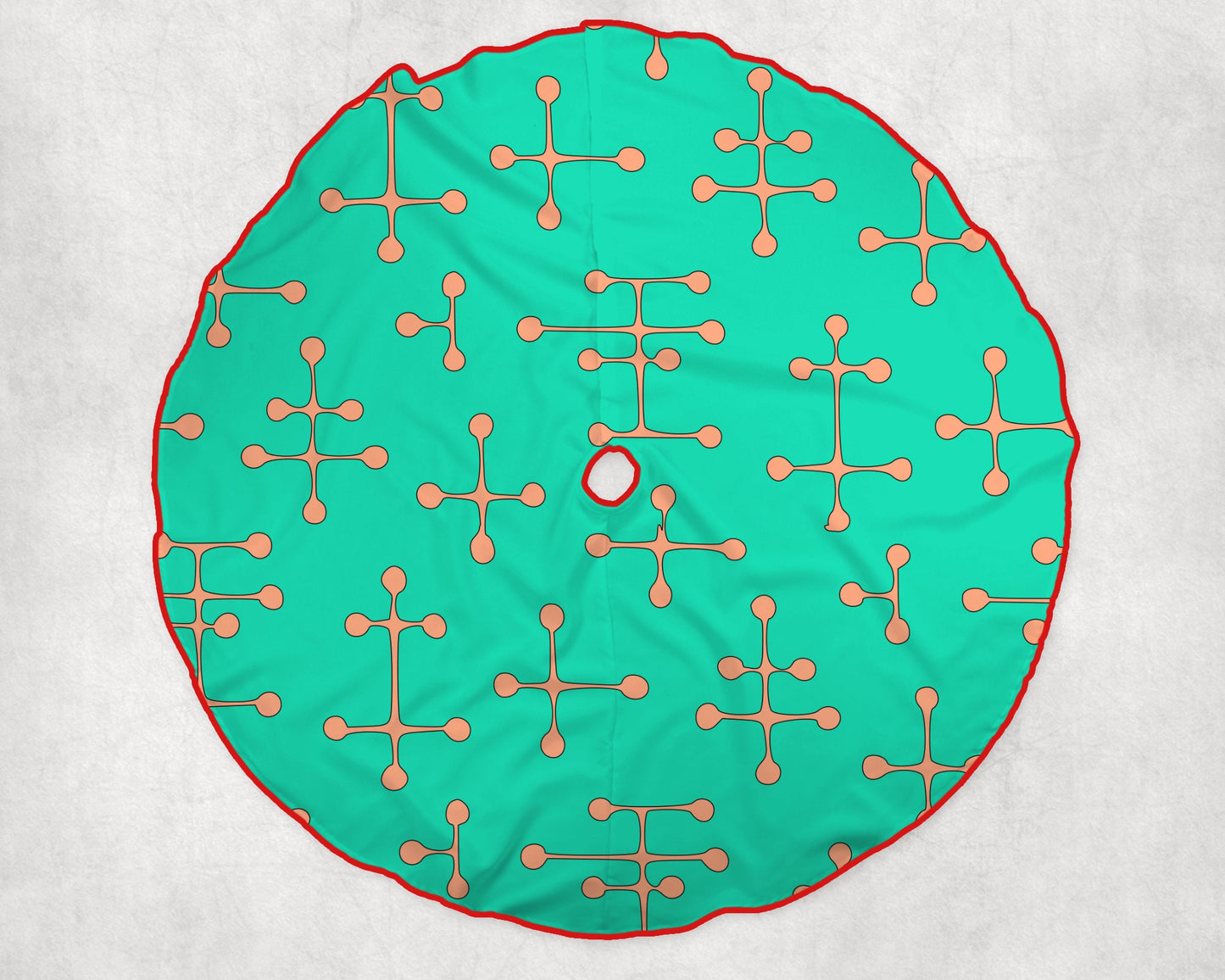 Charles & Ray Eames Small Dot Pattern Christmas Tree Skirt MCM Retro Mid Century Modern Style Small Dots with Lines