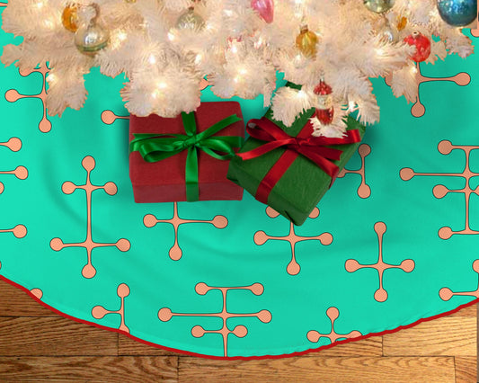 Charles & Ray Eames Small Dot Pattern Christmas Tree Skirt MCM Retro Mid Century Modern Style Small Dots with Lines