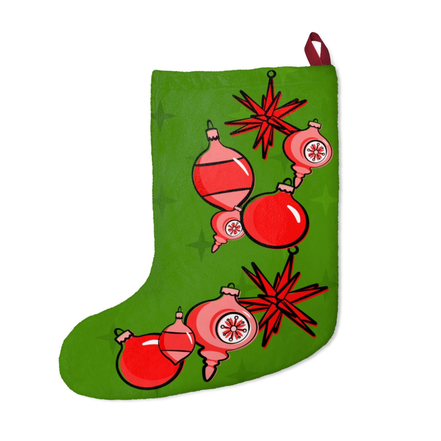 Mcm Retro Christmas Stocking Vintage Style Mid Century Modern Old Fashioned Ornaments