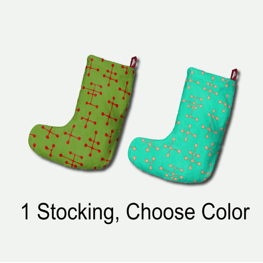 Mcm Retro Christmas Stocking Vintage Style Mid Century Modern Geometric Abstract