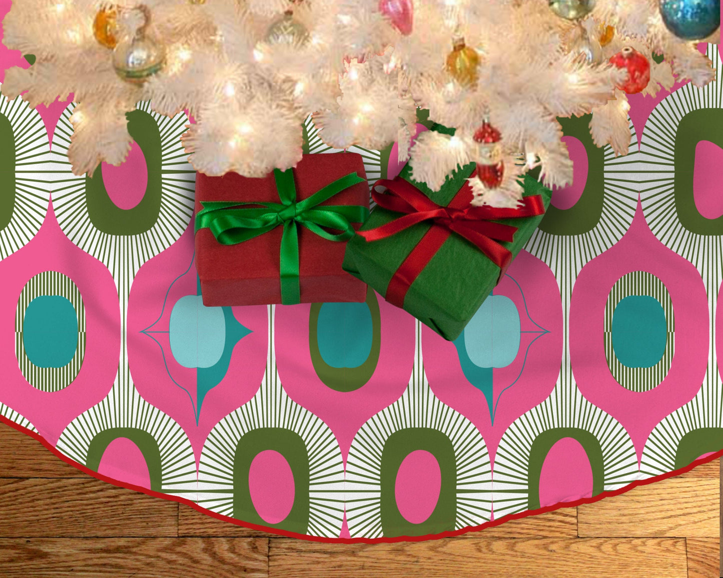 Mcm Vintage Style Christmas Tree Skirt Mid Century Modern