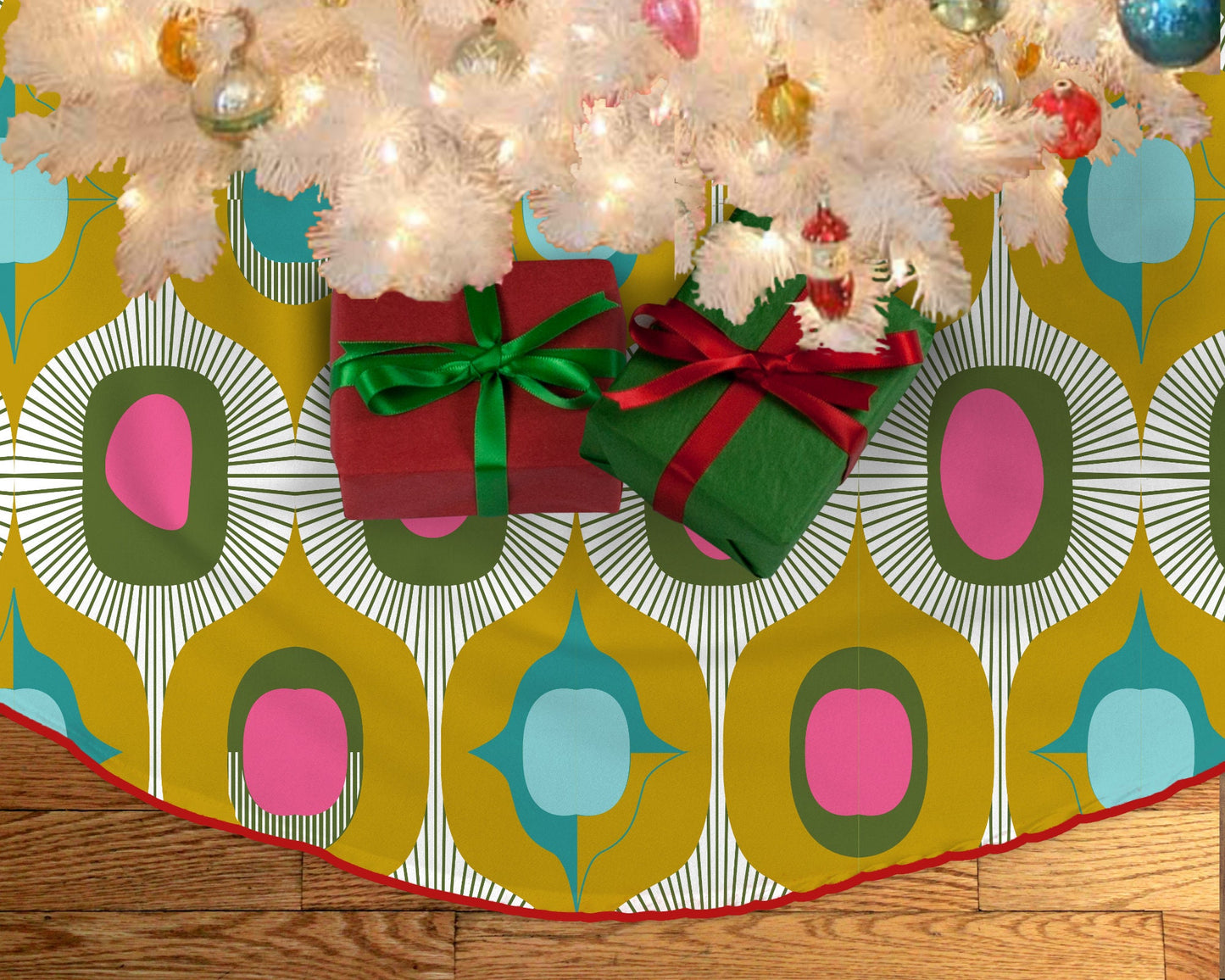 Mcm Vintage Style Christmas Tree Skirt Mid Century Modern