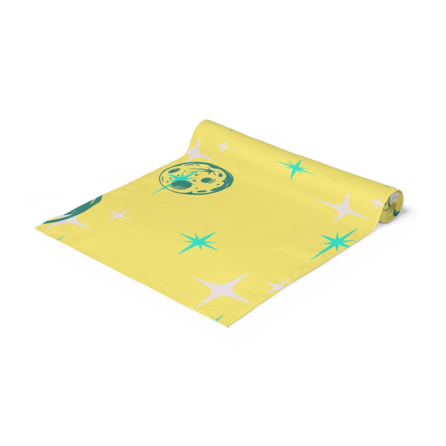 Table Runner Retro Mid Century Modern Yellow MM40 Vintage Style 72  x 16