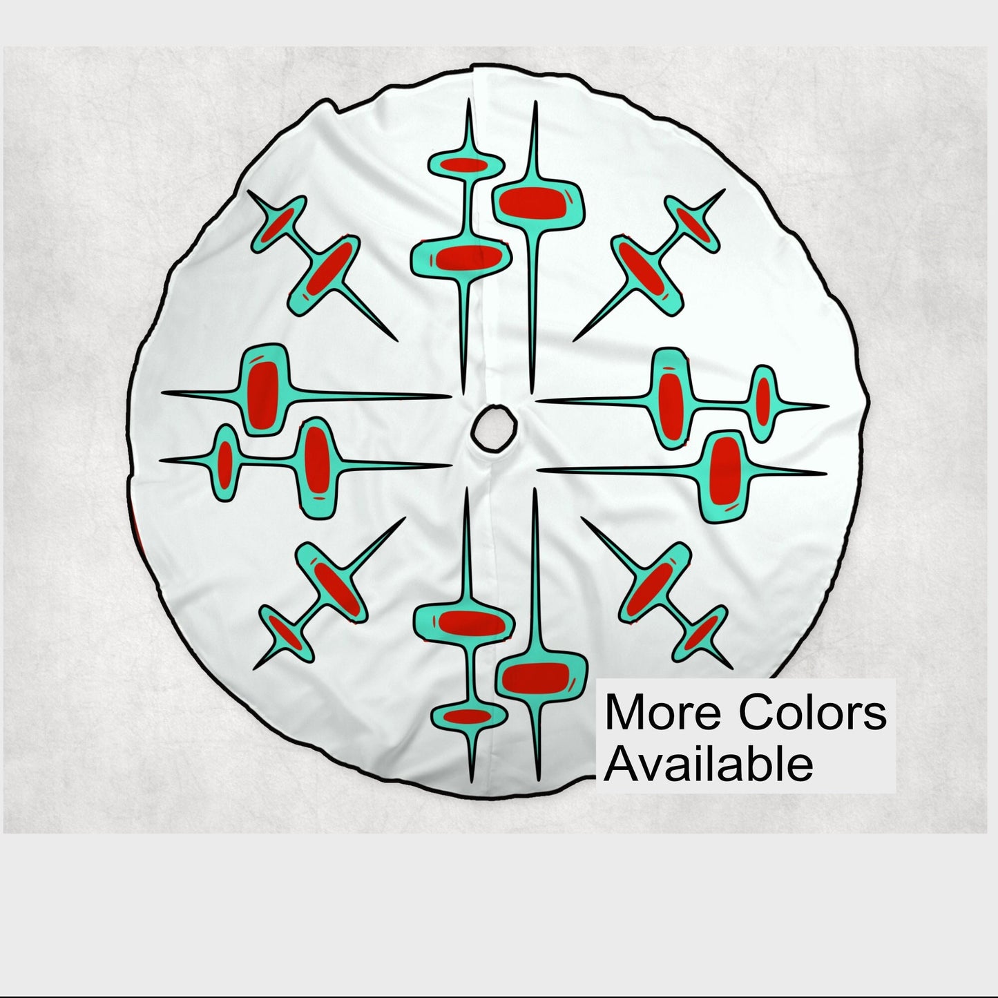 Retro Atomic Vintage Style Christmas Tree Skirt Mid Century Modern MCM