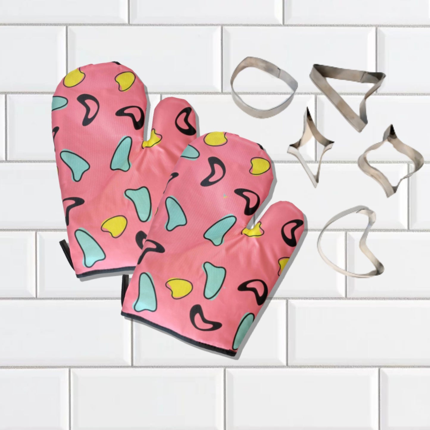 5 Piece Retro Cookie Cutter Set 50s Kitchen Mid Century Modern MCM Stainless Steel