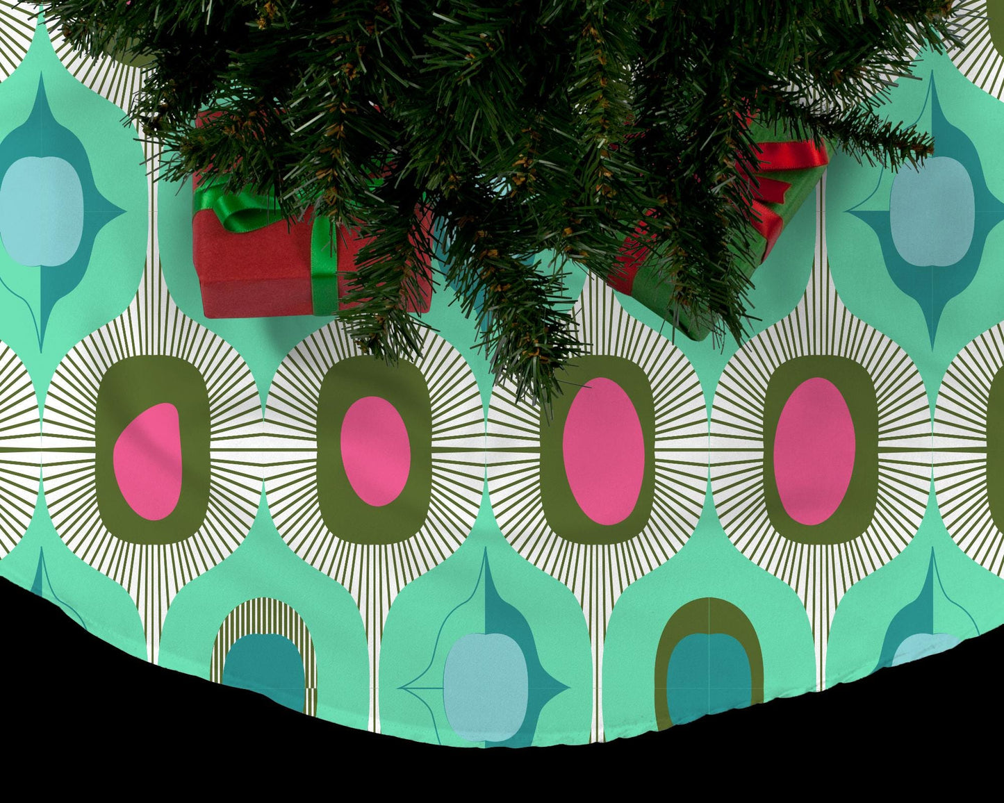 Mcm Vintage Style Christmas Tree Skirt Mid Century Modern