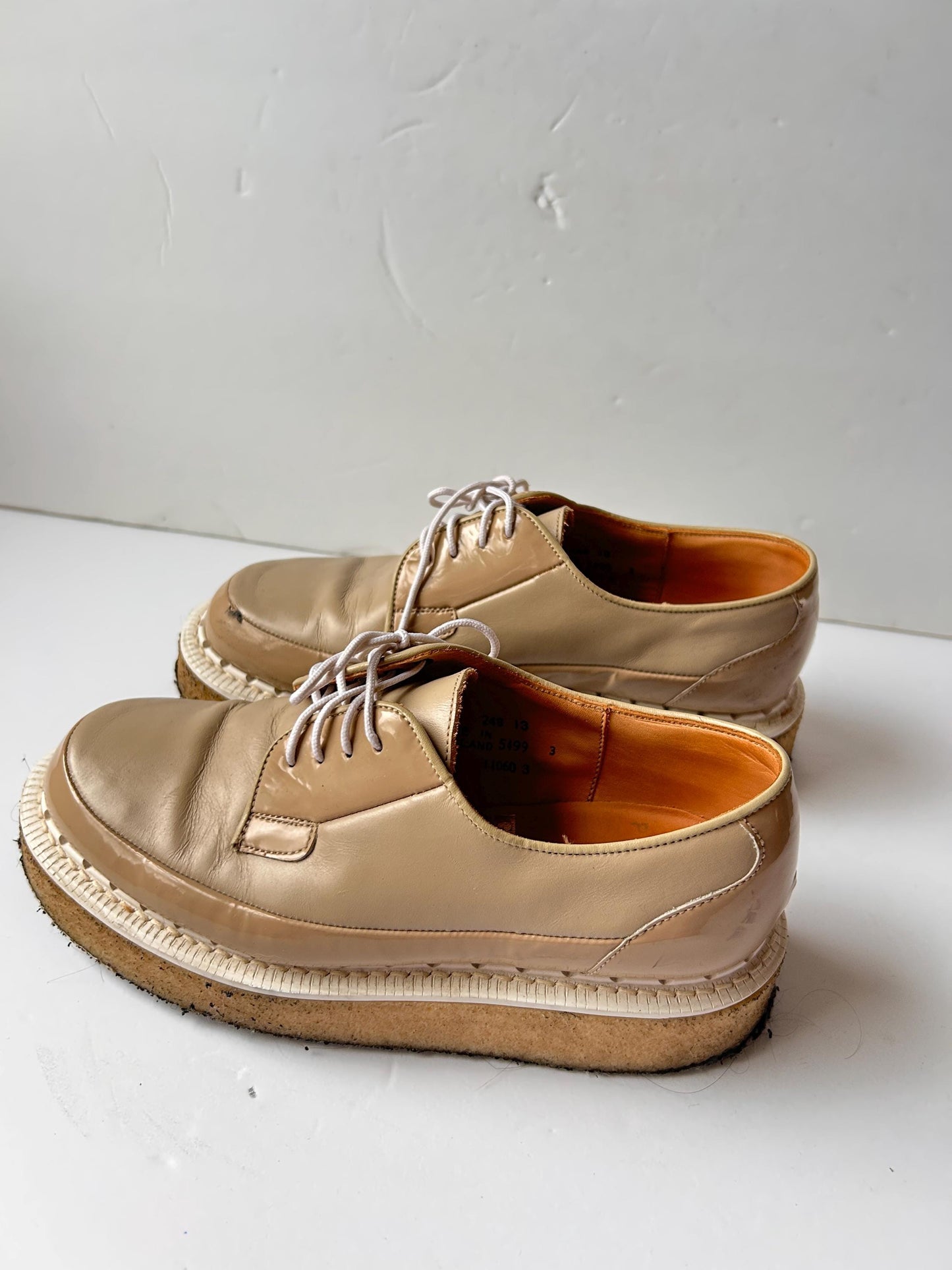 George Cox Creepers size 7 tan brown leather lace up tie oxford shoes platform