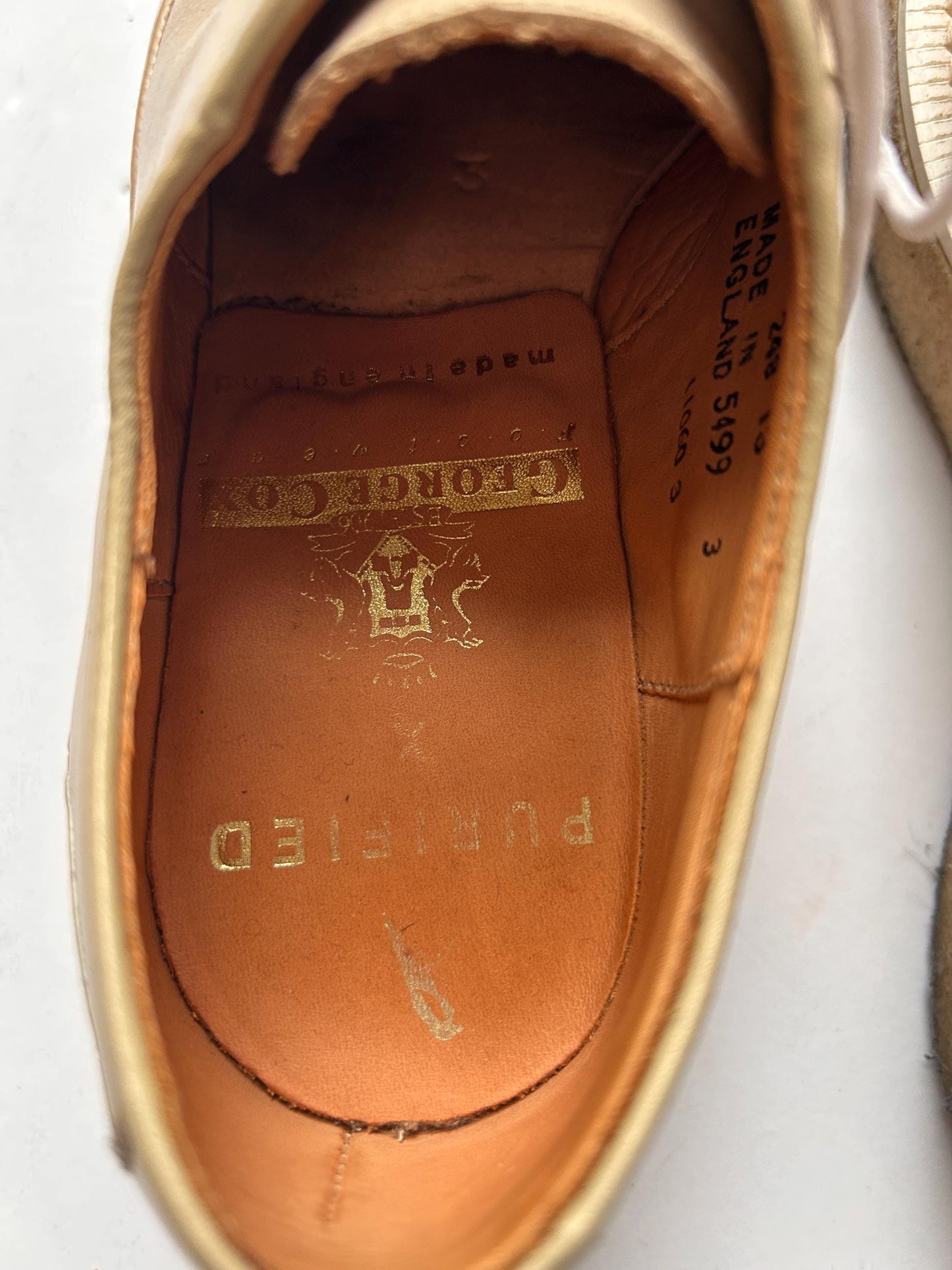 George Cox Creepers size 7 tan brown leather lace up tie oxford shoes platform